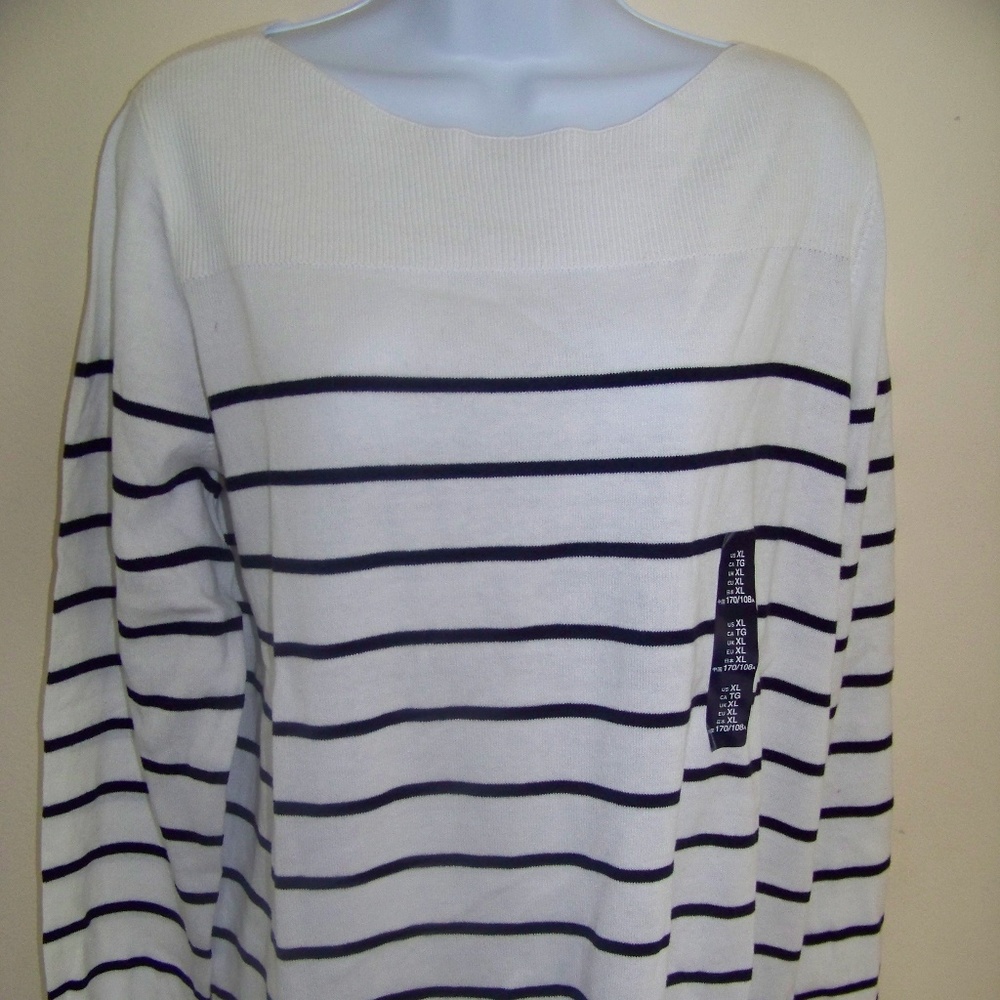 Gap Women's Rib Yoke Boat Coral Sunset Spring Top XL